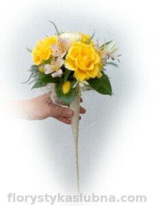 Żółty bukiet ślubny bukiety kraków
